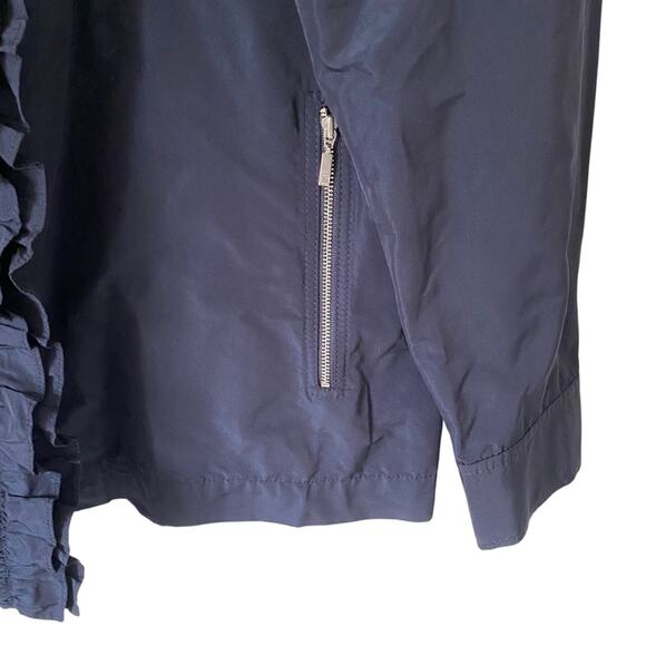 Lafayette 148 New York Arlo Ruffle Front Blue Jacket size Small - Picture 3 of 8
